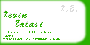 kevin balasi business card